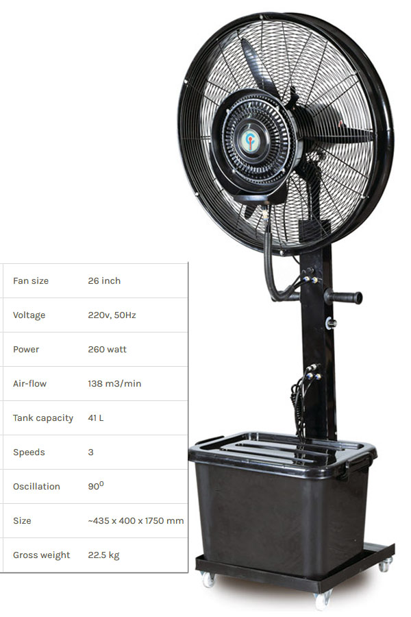 26A Portable misting fan full view